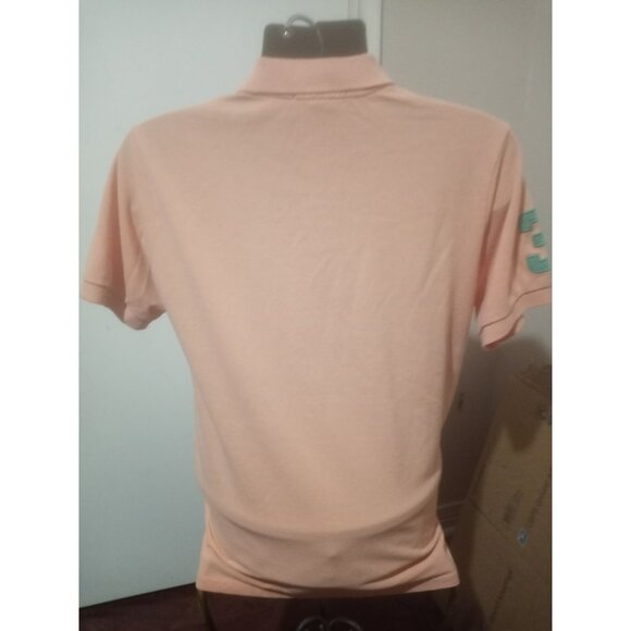 Polo Ralph Lauren Polo Shirt Mens Peach Orange Cotton Big Pony #3 Logo Sz Medium - Picture 5 of 10